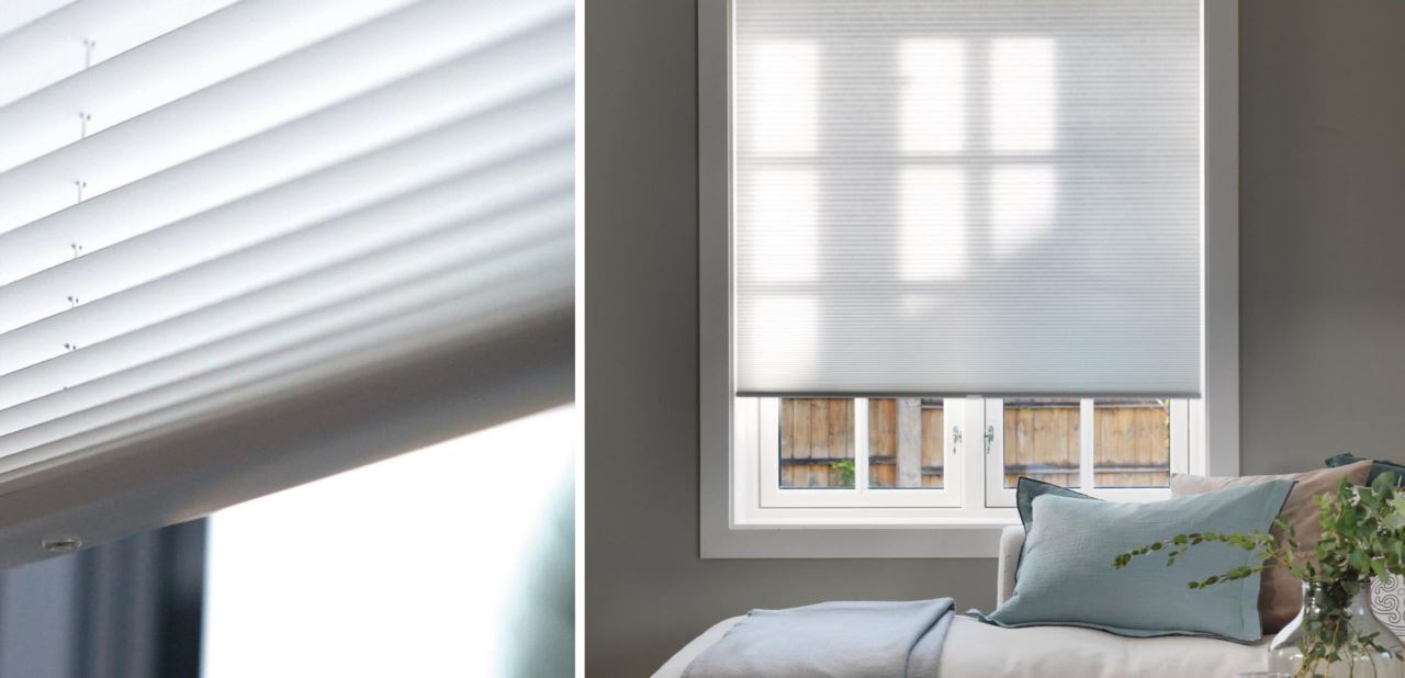 Målguide plisségardin opp ned