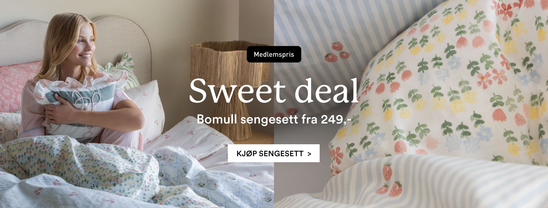 Sweet deal: Bomullsengetøy fra 249,-