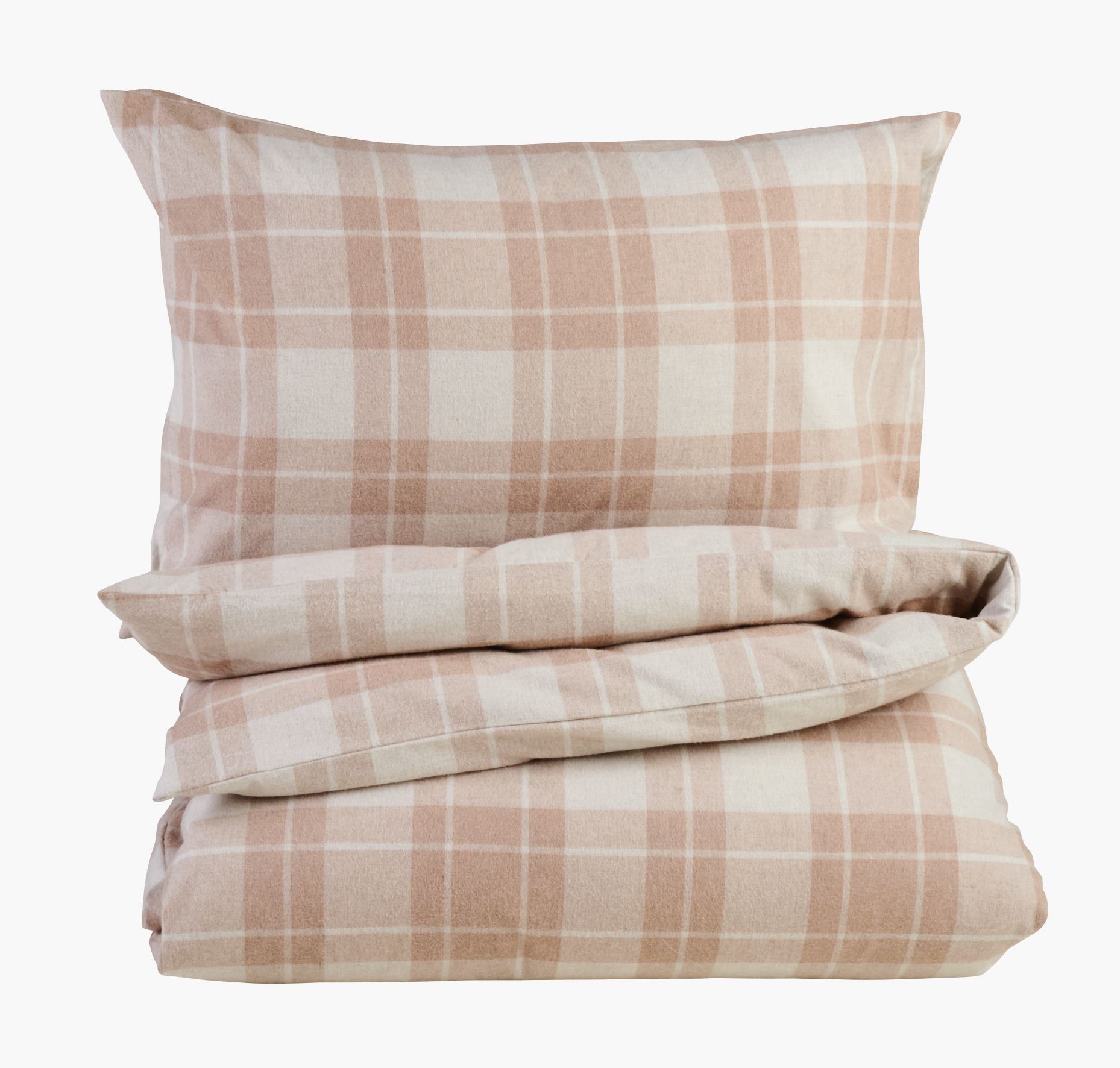 Garnfarget flanell sengesett sand - 140x220 cm sand - 1