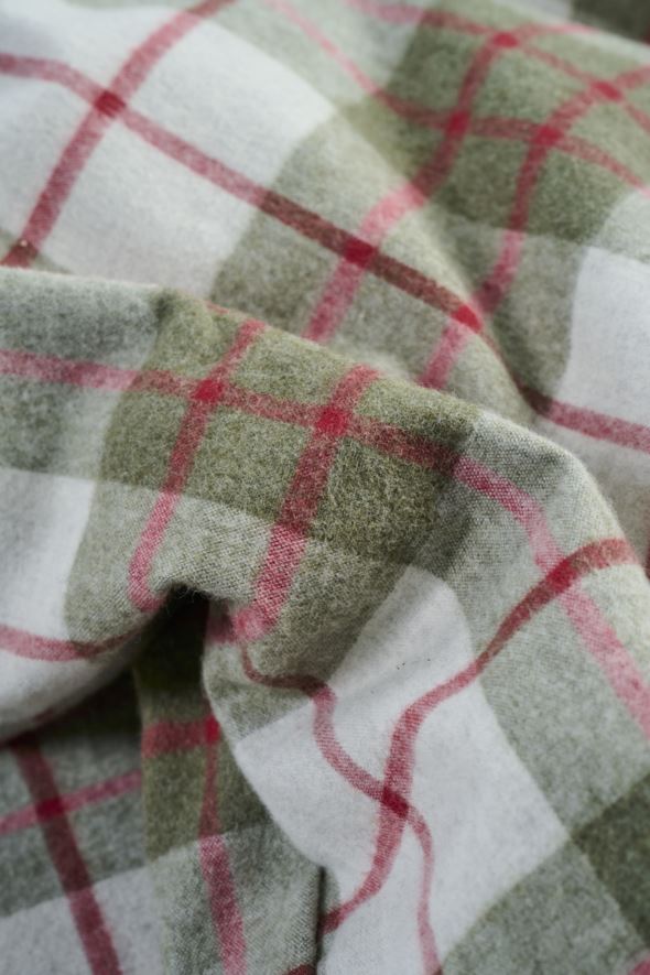 Garnfarget flanell sengesett multi rød - 3
