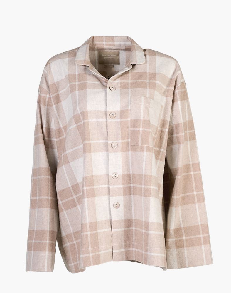 Garnfarget flanell pysjtopp sand - one size sand - 1