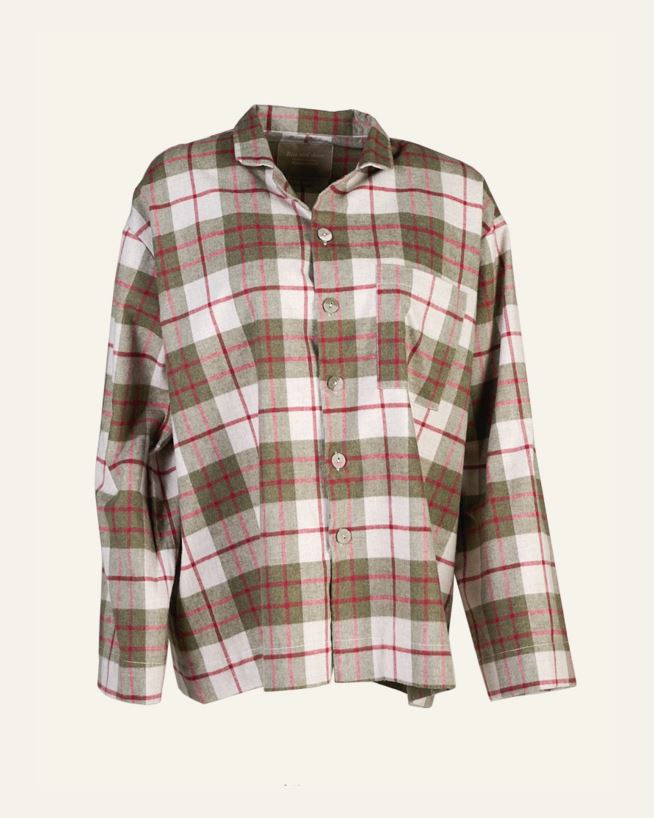 Garnfarget flanell pysjtopp multi rød - one size multi rød - 1