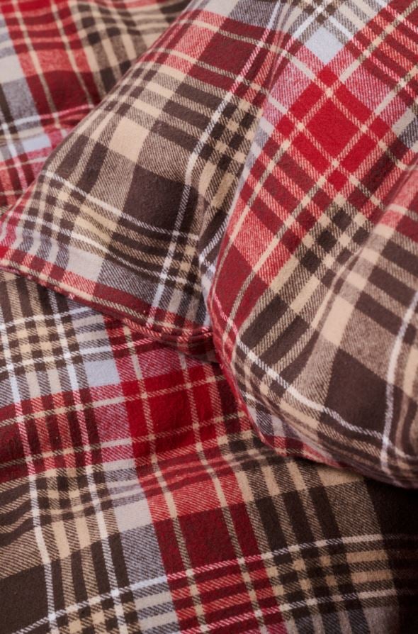 Garnfarget flanell sengesett multi - 3