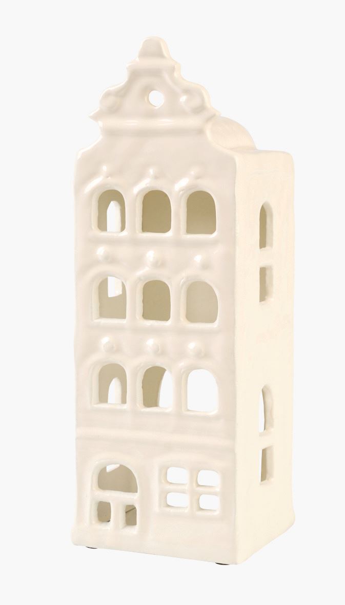 Telysholder hvit - 7,5x6,5x21 cm hvit - 1