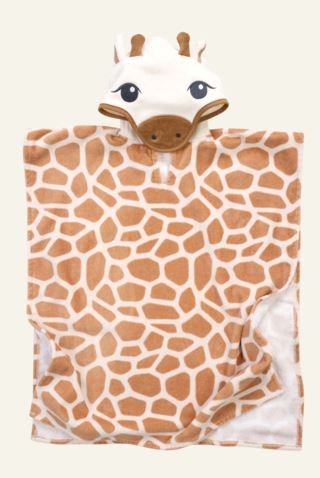 Kid Giraffe Poncho Multi Beige 60x67 cm