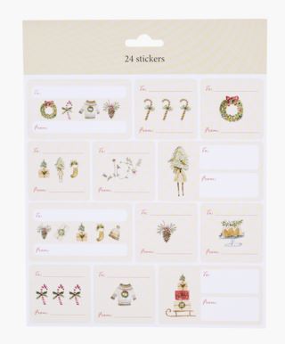 Kid Christmas 16stk Klistrelapper Til/fra Multi 20x22 cm