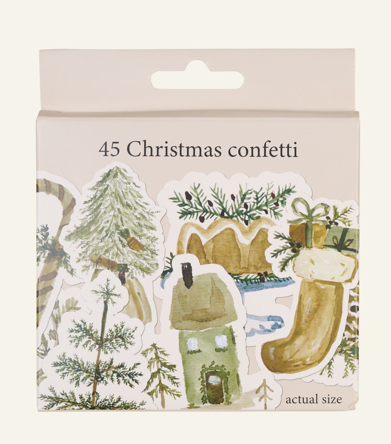 Christmas feel 45stk 9ass konfetti multi grønn - Kid