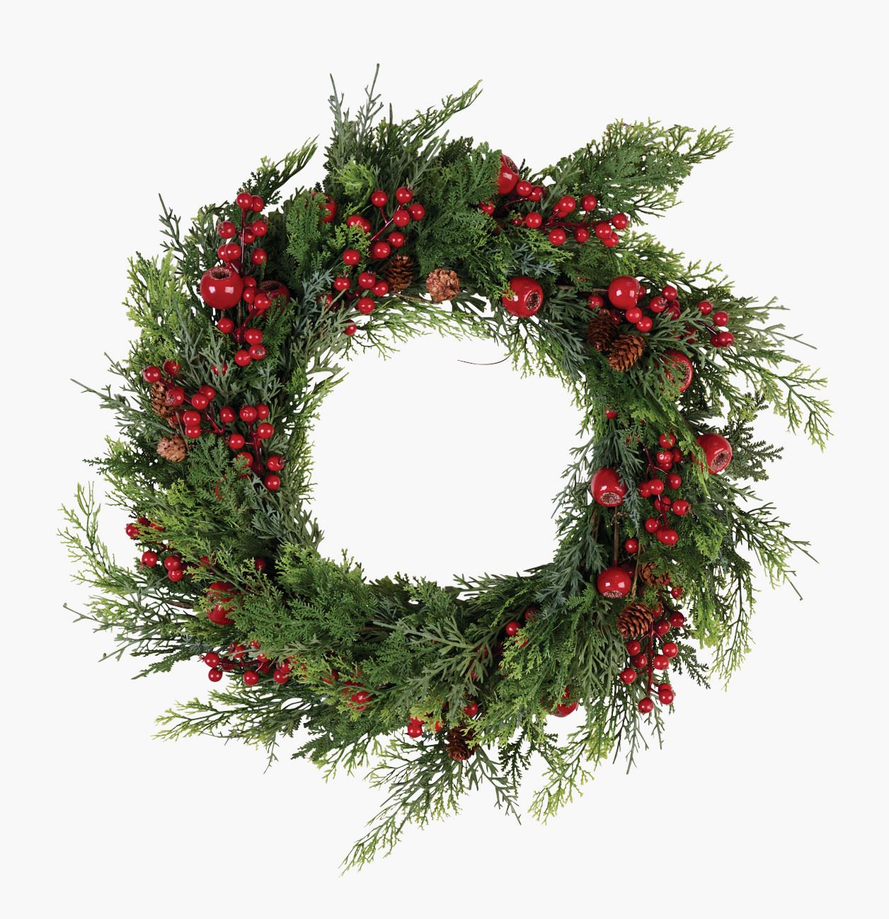 Krans multi rød - ø55x10 cm multi rød - 1