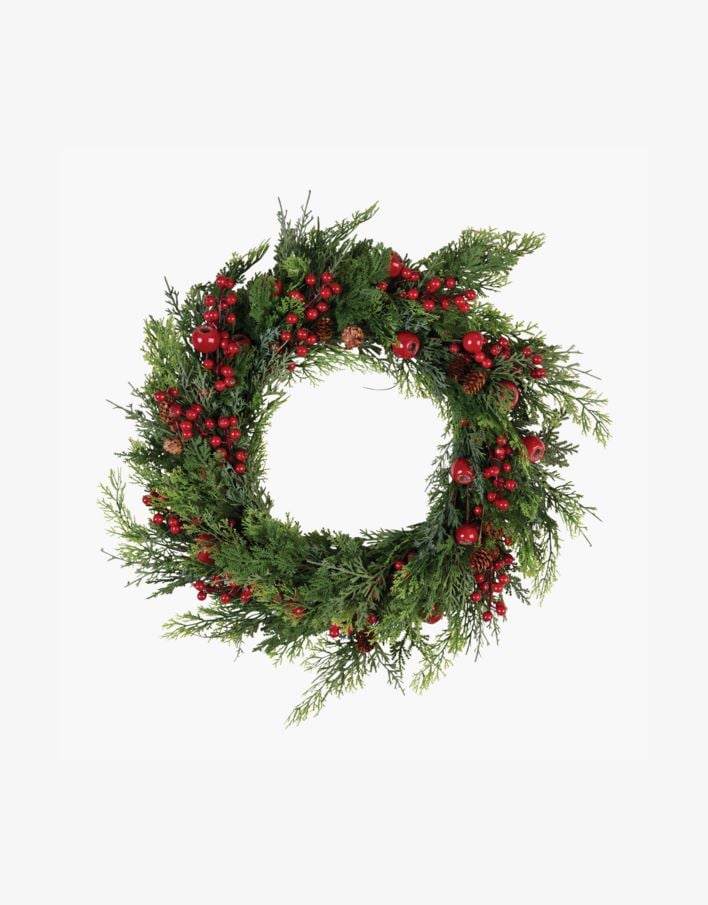 Krans multi rød - ø55x10 cm multi rød - 1