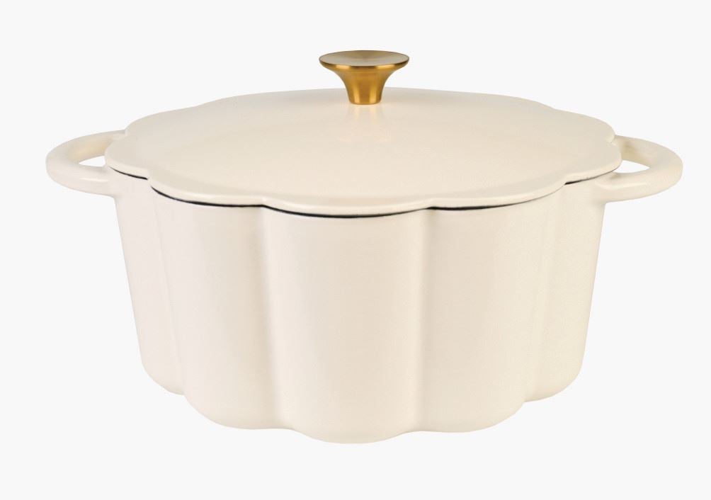 Støpejernsgryte rund krem - 4300ml krem - 1