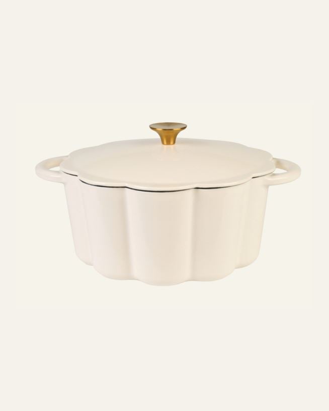 Støpejernsgryte rund krem - 4300ml krem - 1