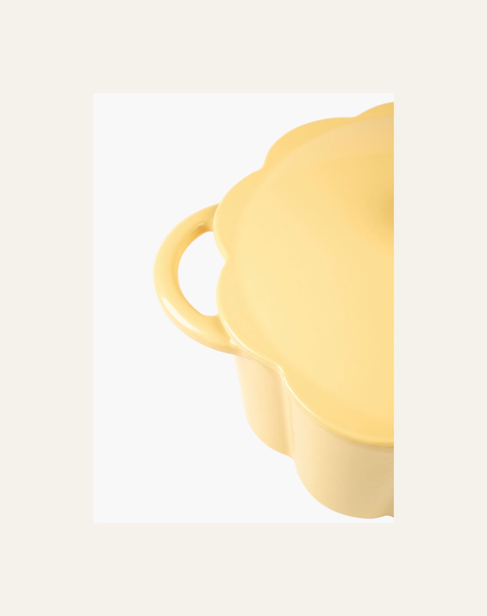 Støpejernsgryte rund gul - 4