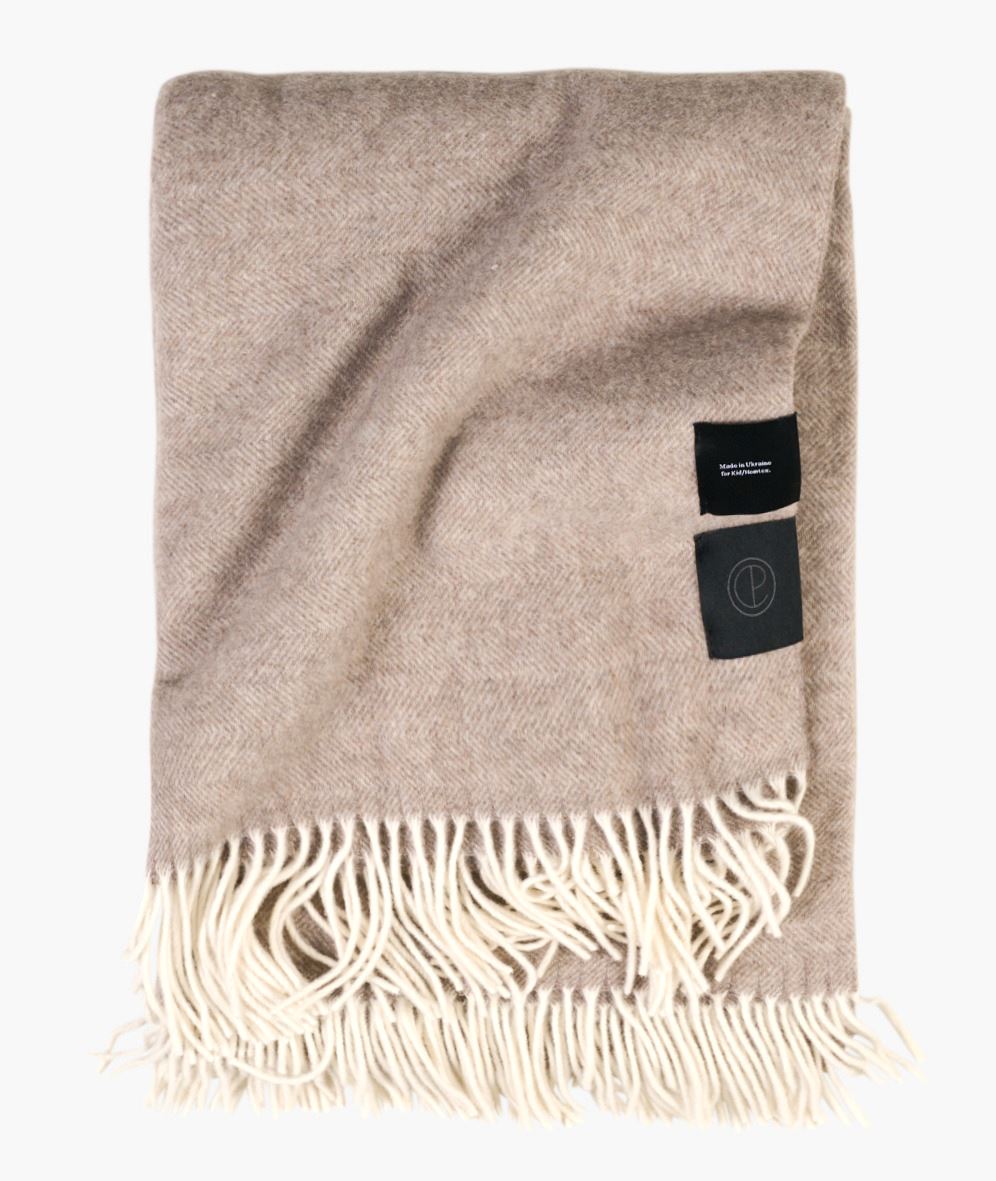 Ullpledd lys brun - 130x170 cm lys brun - 1