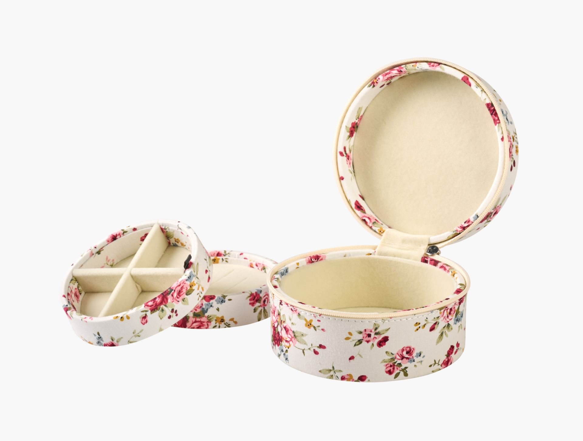 Smykkeskrin m/glidelås hvit - 12x12 cm hvit - 1