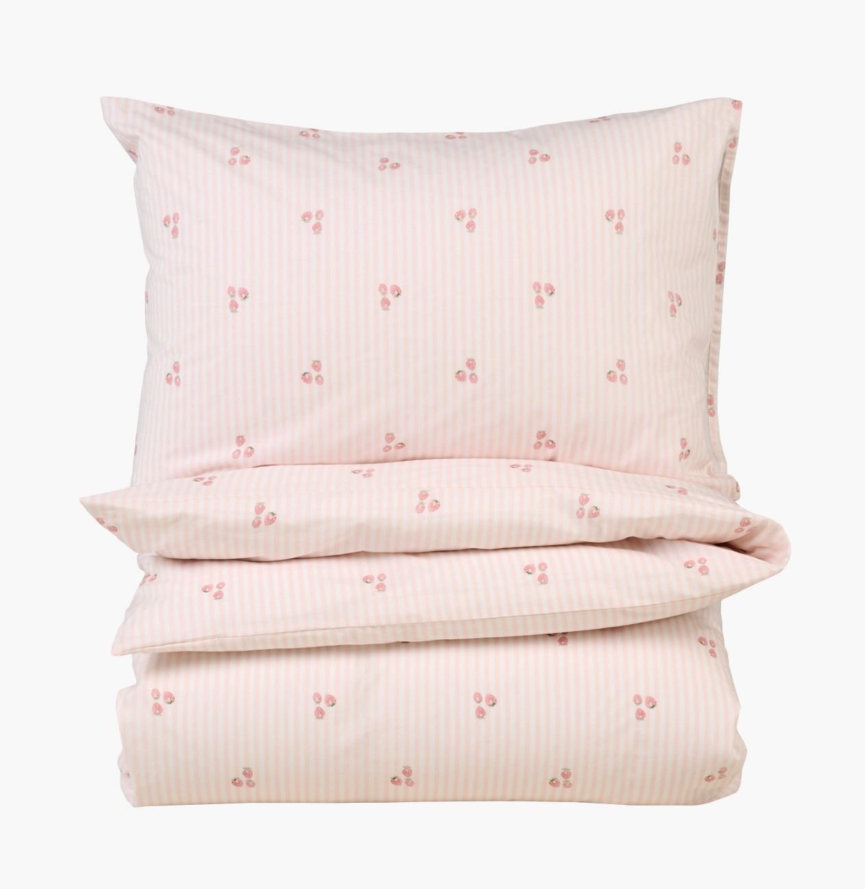 Bomull sengesett rosa - 200x220 cm rosa - 1