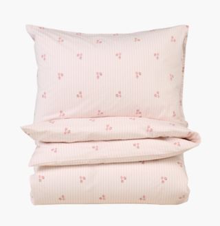 Kid Strawberry Stripe Bomull Sengesett Rosa 200x220 cm