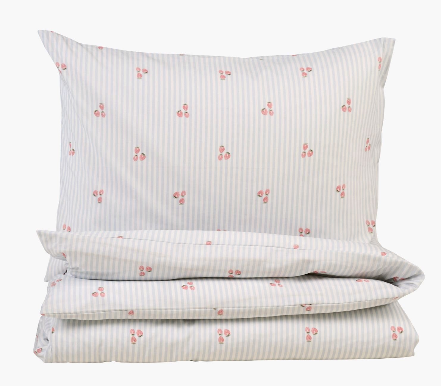 Bomull sengesett lys blå - 140x200 cm lys blå - 1