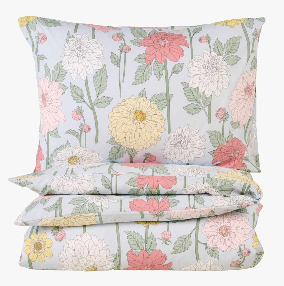 Bomull sengesett multi blå - 140x200 cm multi blå - 1