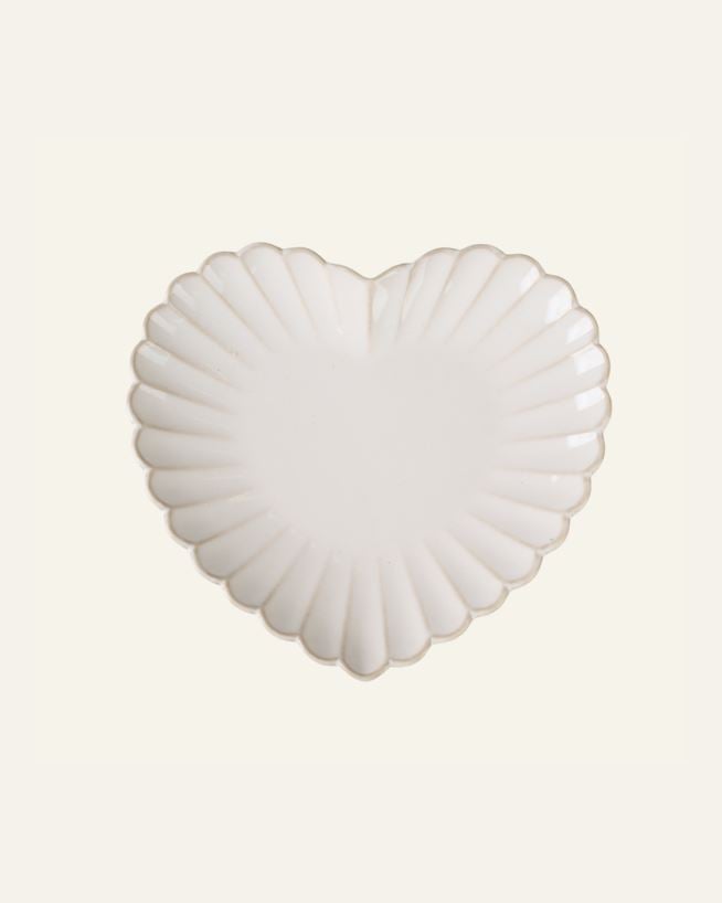 Hjerteformet tallerken hvit - 21,5x19,5 cm hvit - 1