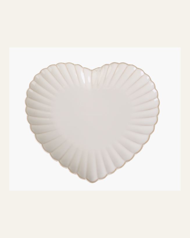 Hjerteformet tallerken hvit - 21,5x19,5 cm hvit - 1