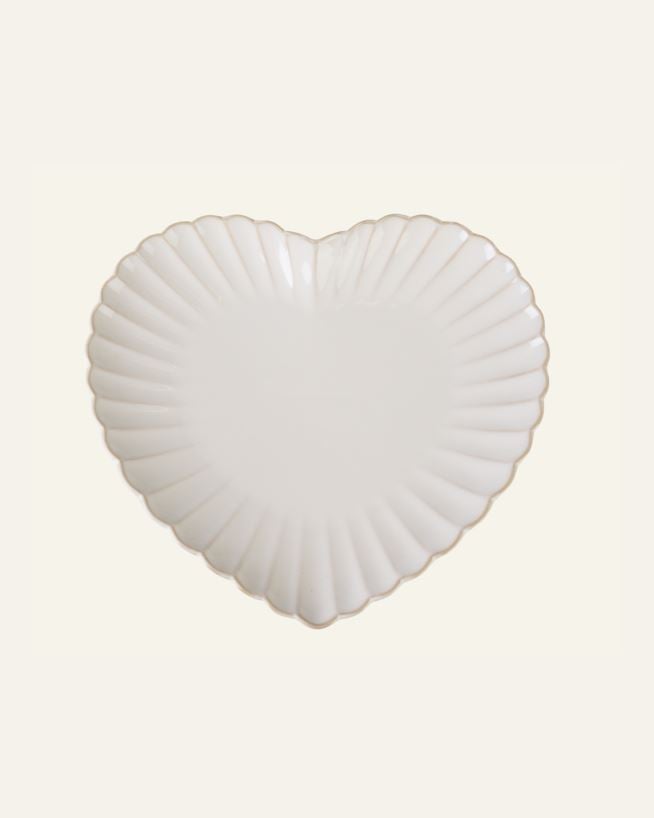Hjerteformet tallerken hvit - 28x25,6 cm hvit - 1