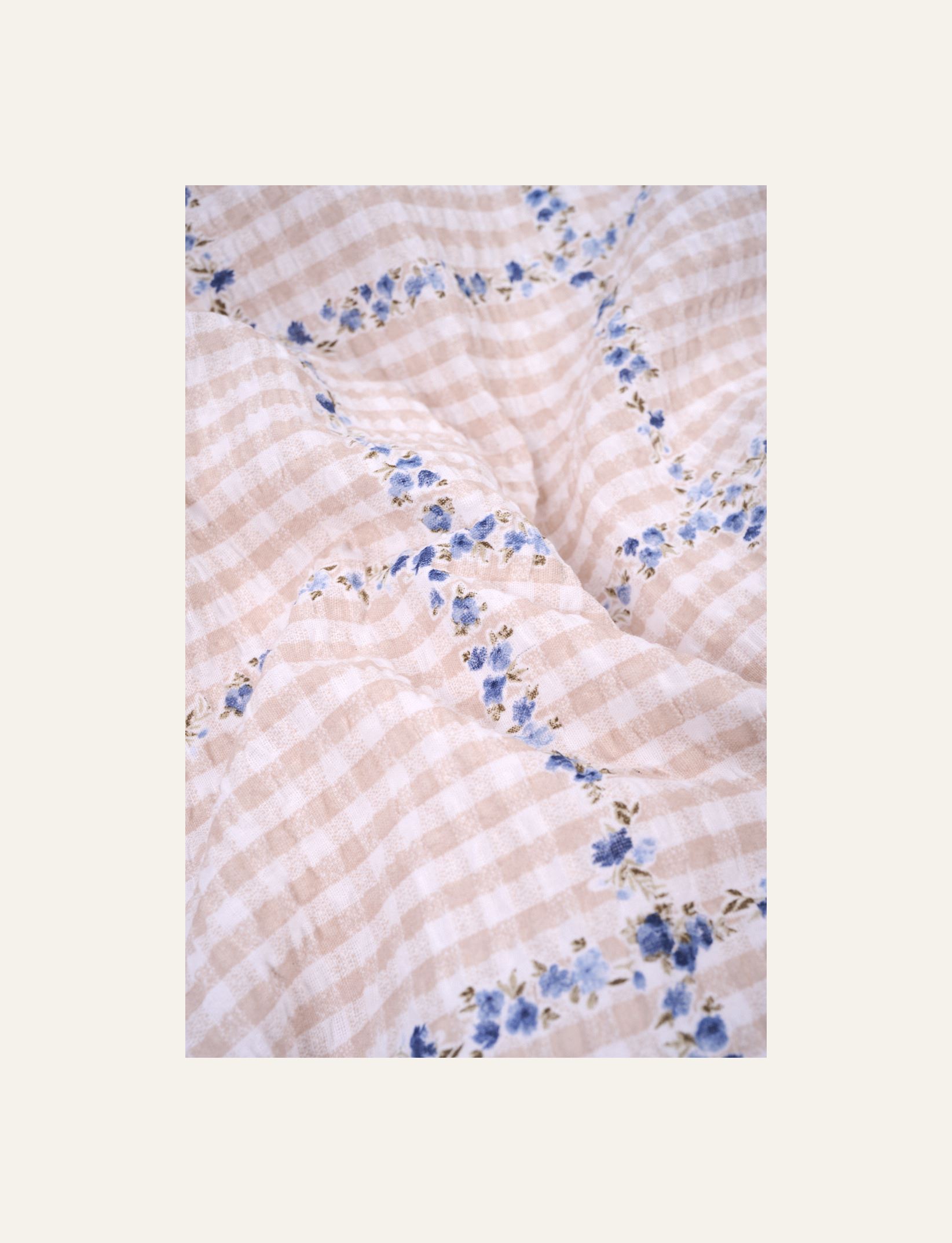 Krepp sengesett multi beige - 2