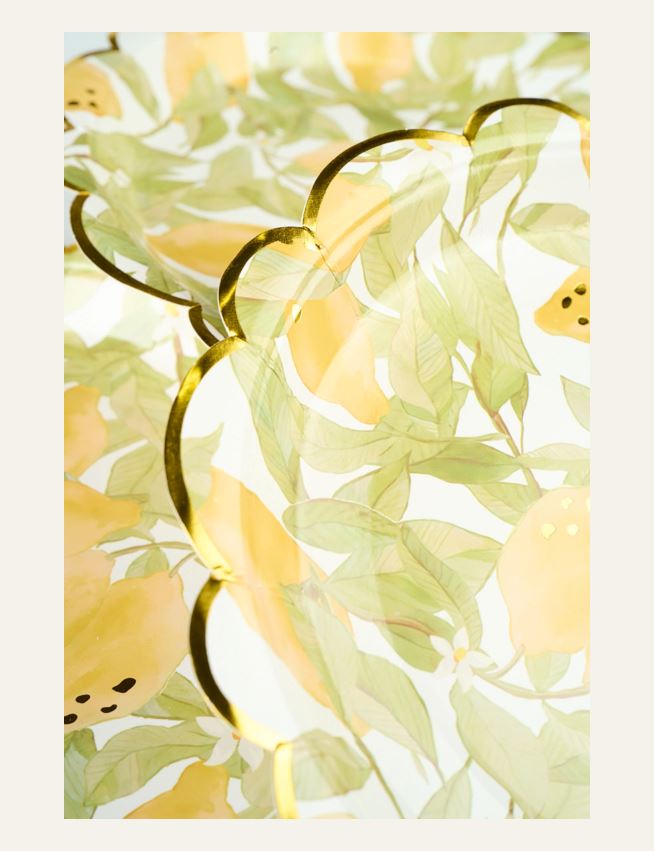 Papptallerken 8pk multi gul - 2