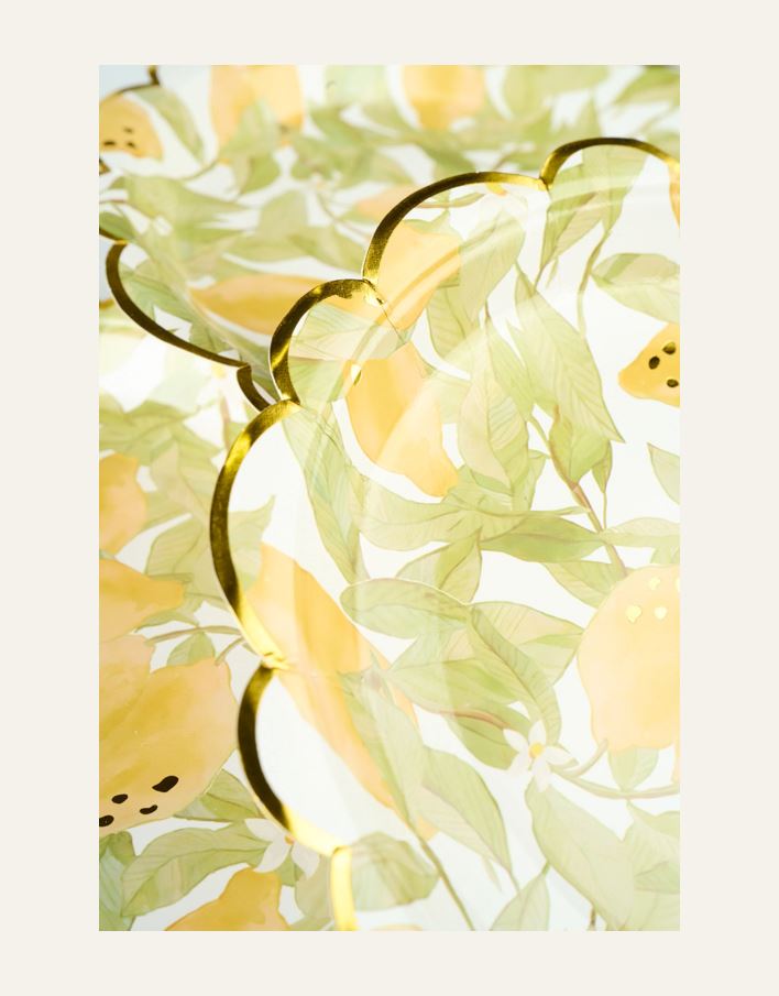 Papptallerken 8pk multi gul - 2