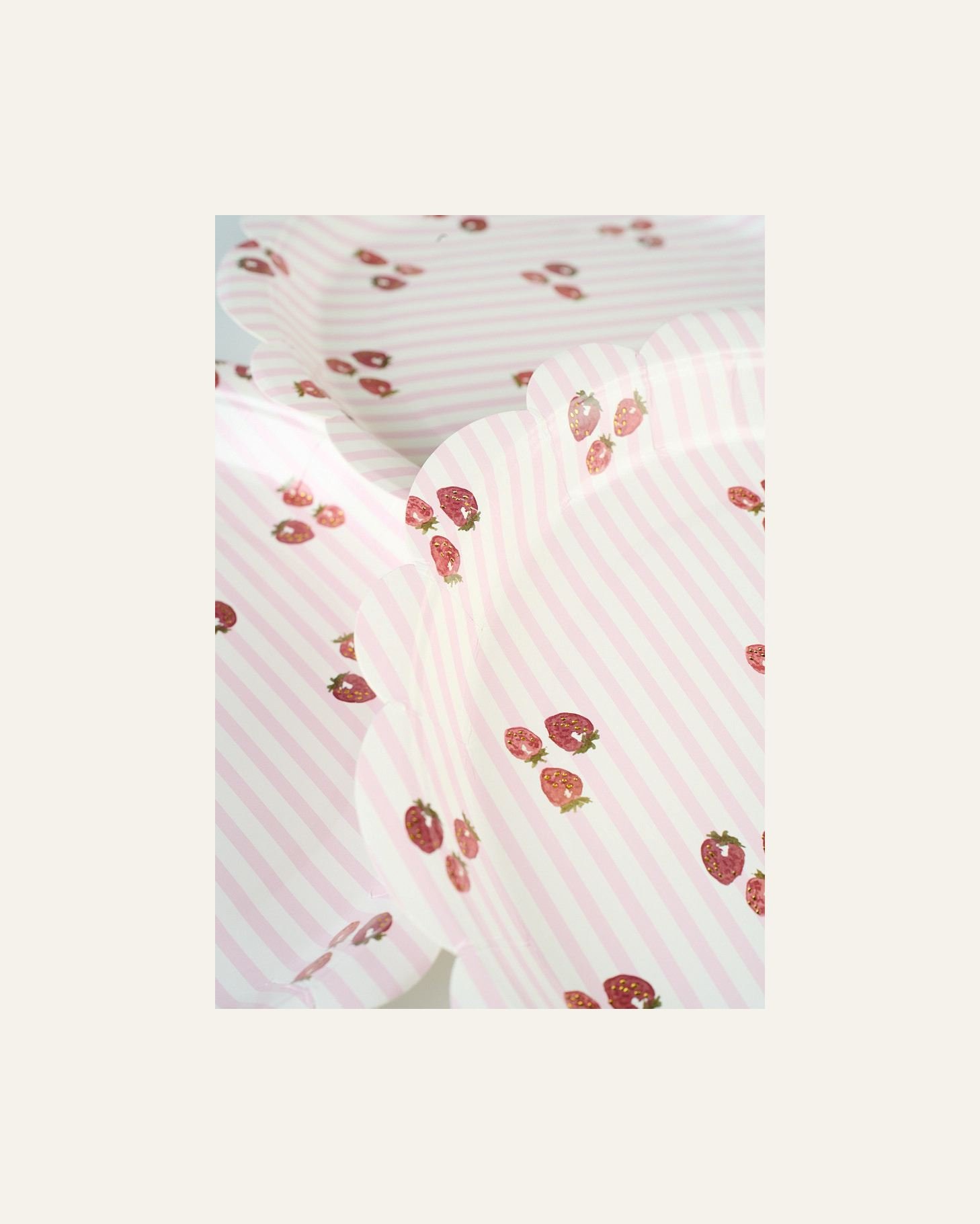 Papptallerken 8pk multi rosa - 2