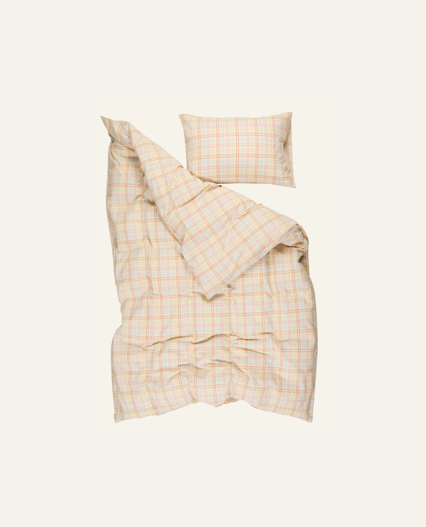 Garnfarget krepp sengesett multi - 4