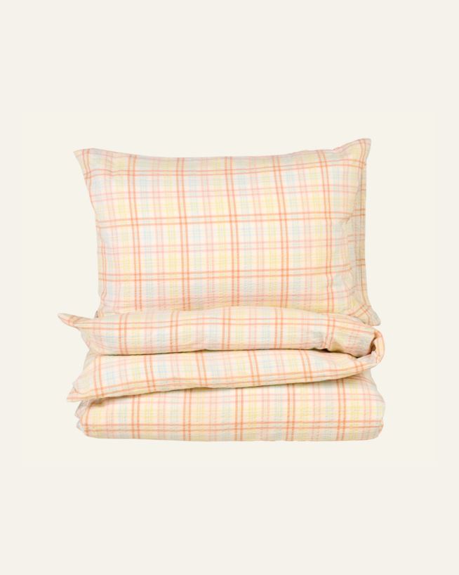 Garnfarget krepp sengesett multi - 200x220 cm/50x70 cm multi - 1