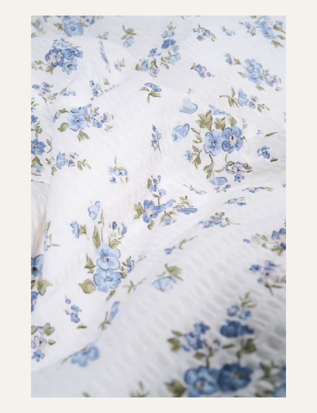 Krepp sengesett blå - 4