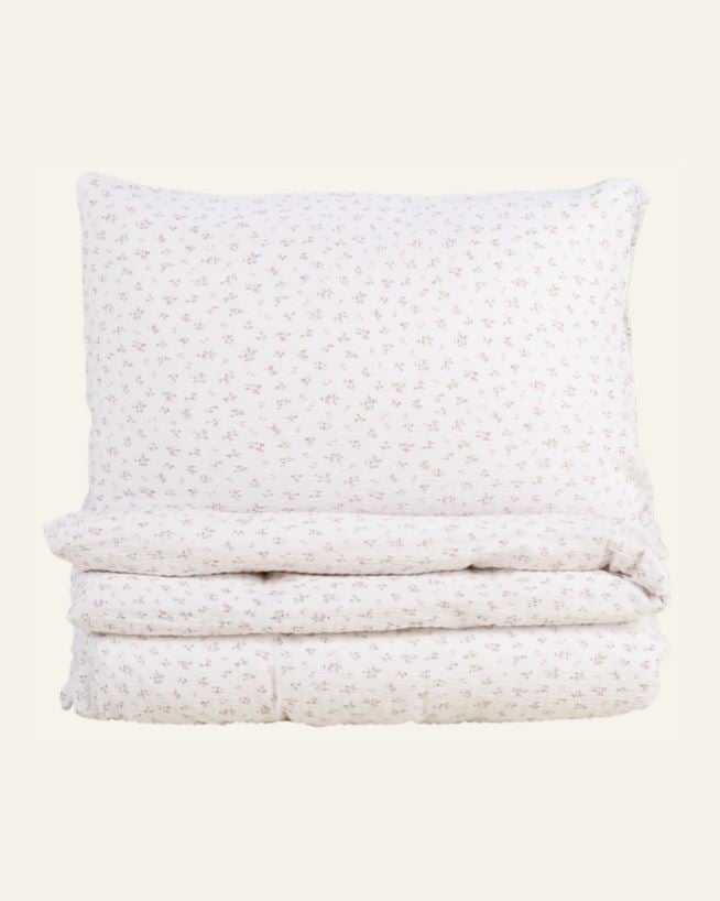 Krepp sengesett rosa - 200x220 cm rosa - 1