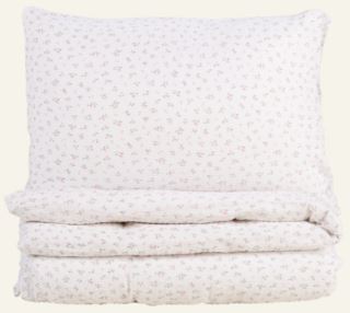 Kid Sweet Flower Krepp Sengesett Rosa 140x220 cm