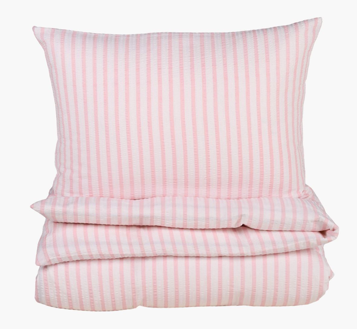 Krepp sengesett lys rosa - 140x200 cm lys rosa - 1