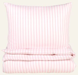 Kid Evie Stripe Krepp Sengesett Lys Rosa 140x220 cm