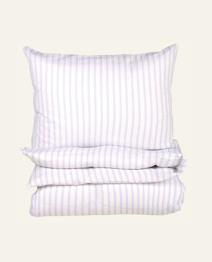 Krepp sengesett tåkeblå - 140x200 cm tåkeblå - 1