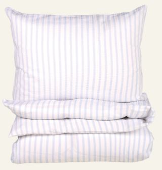 Kid Evie Stripe Krepp Sengesett Tåkeblå 200x220 cm