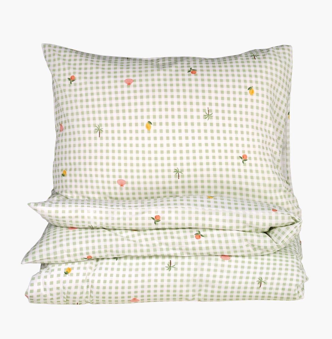 Bomull sengesett grønn - 140x200 cm grønn - 1