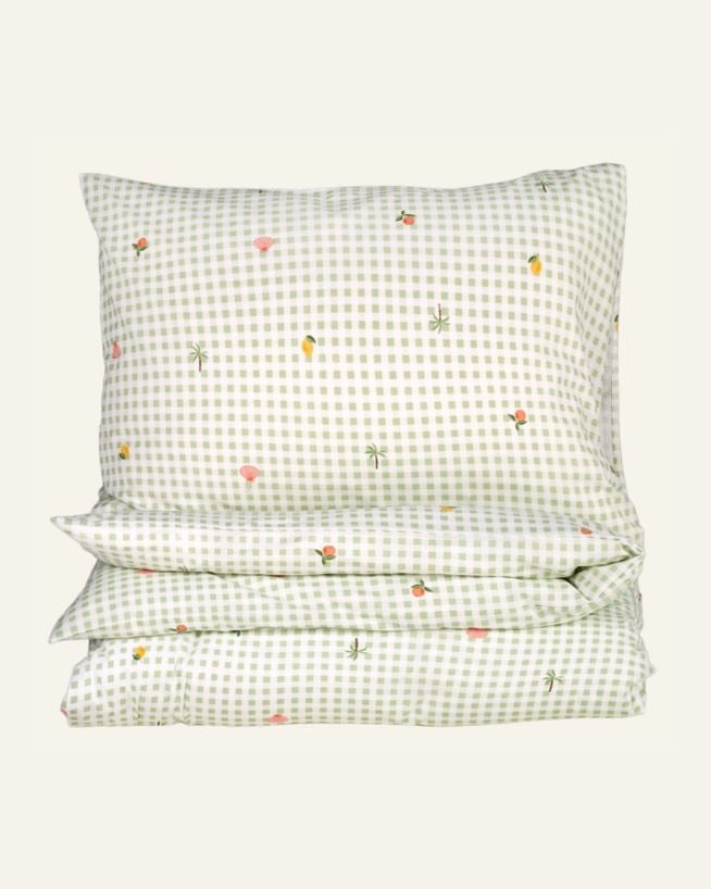 Bomull sengesett grønn - 140x200 cm/50x70 cm grønn - 1