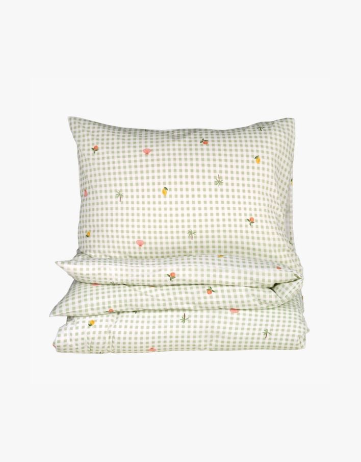 Bomull sengesett grønn - 140x200 cm grønn - 1