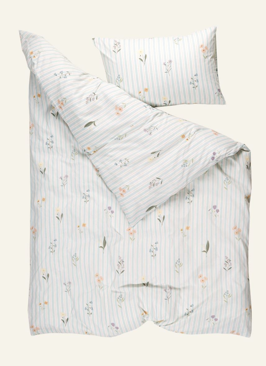 Bomull sengesett lys blå - 4