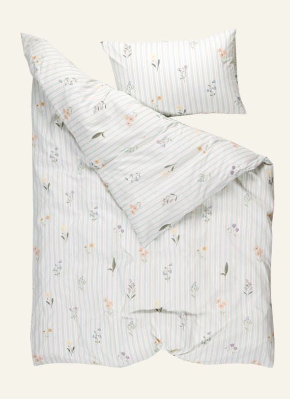 Bomull sengesett lys blå - 4