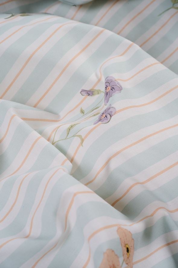 Bomull sengesett lys blå - 3