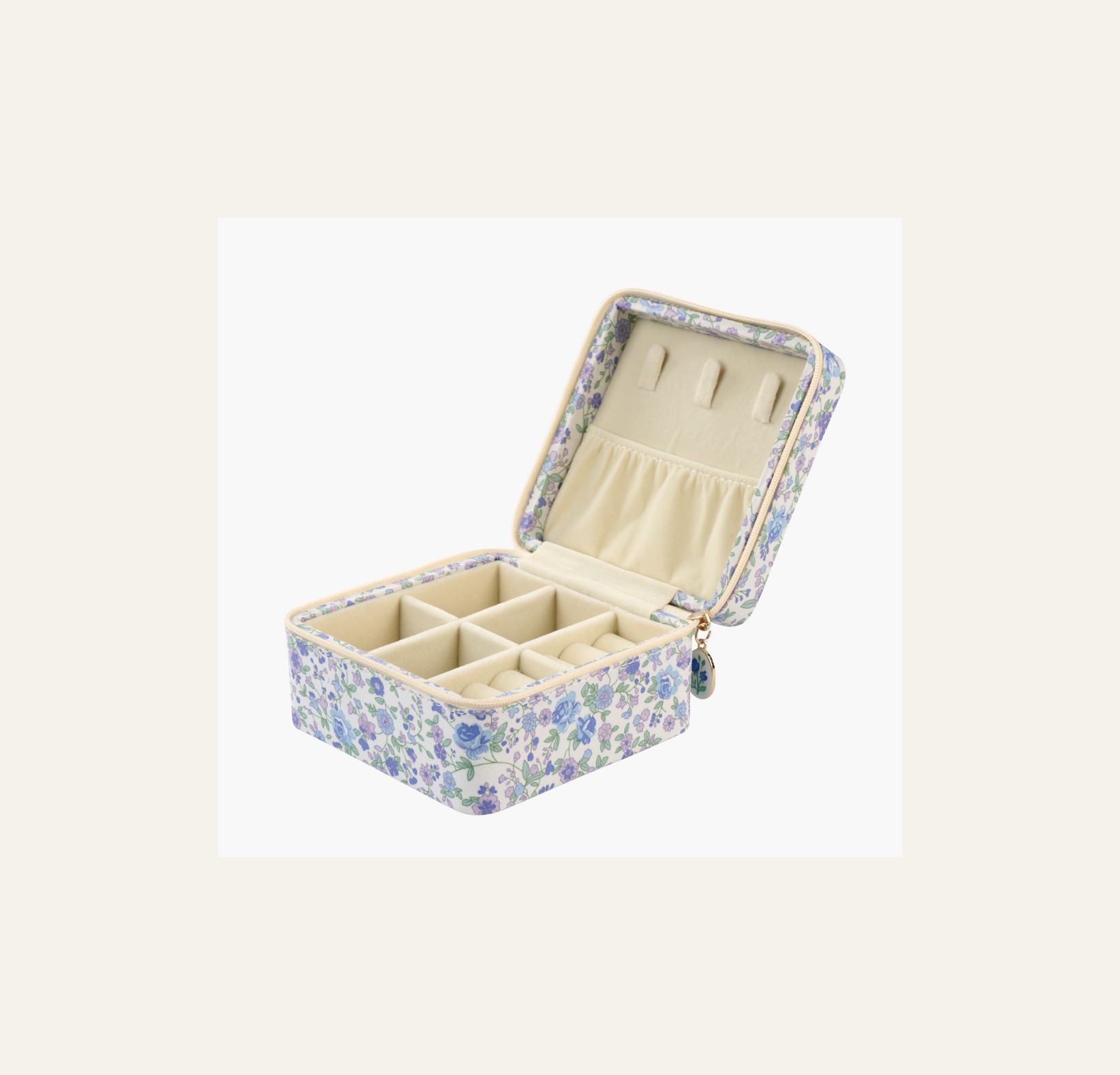 Smykkeskrin m/glidelås blå - 2