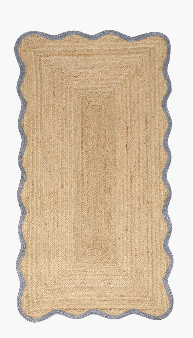 Jute teppe gråblå - 80x150 cm gråblå - 1