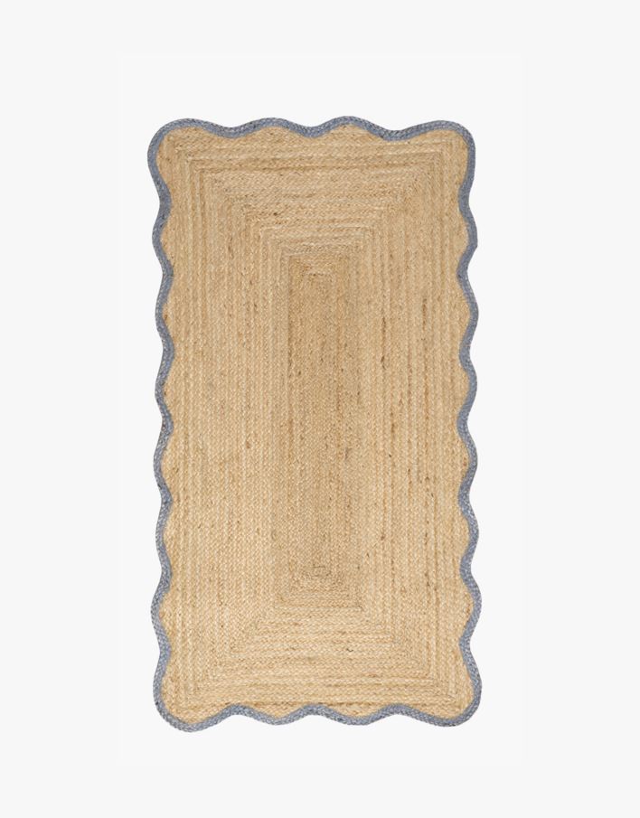 Jute teppe gråblå - 80x150 cm gråblå - 1