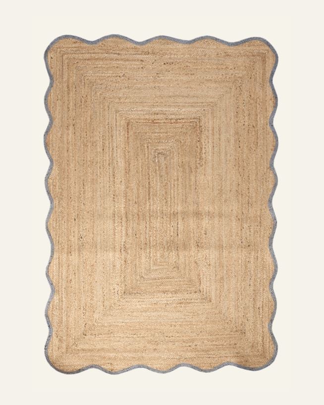 Jute teppe gråblå - 160x230 cm gråblå - 1