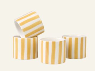 Camilla Pihl Atelier Stripe 4 Pk Serviettringer Gul ø4,8 h4,2 cm