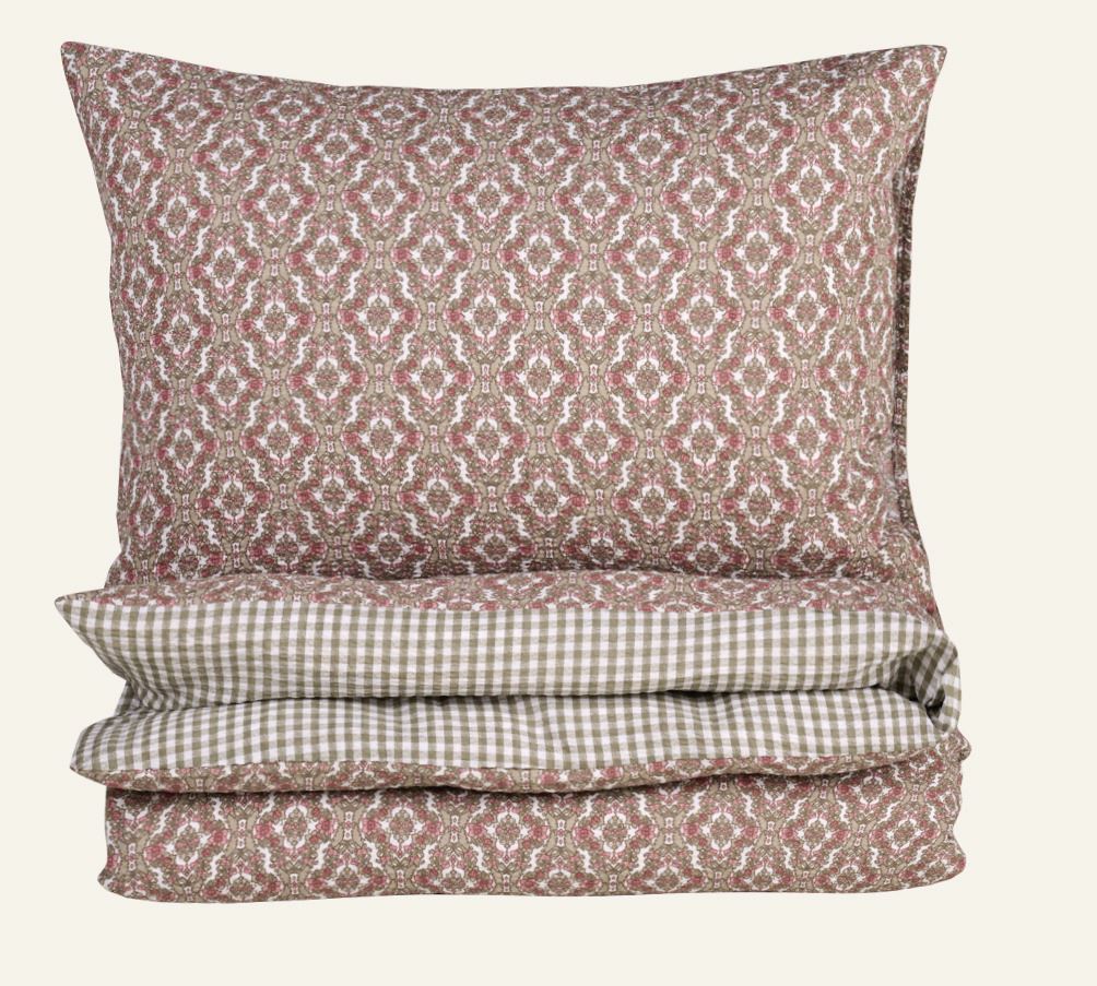 Krepp sengesett multi rosa - 140x200 cm/50x70 cm multi rosa - 1